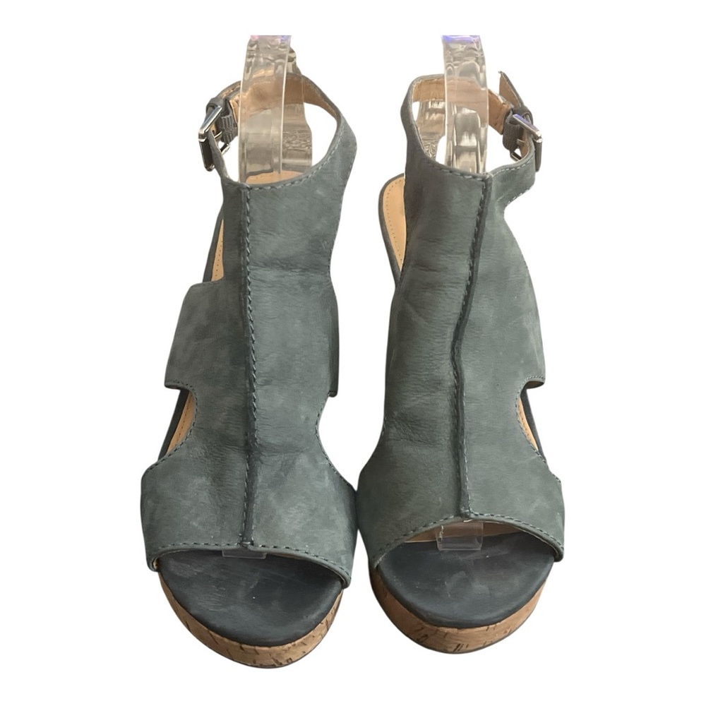 Franco Sarto Gray Wedge Sandals Women’s Size 10 5 inch Heel - Picture 3 of 6